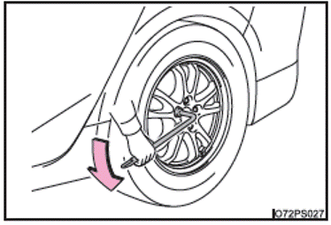 En cas de pneu dégonflé (véhicules avec roue de secours)